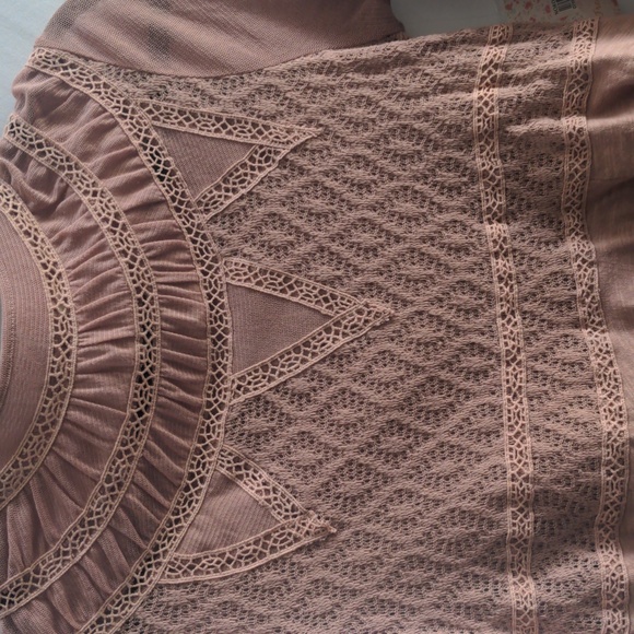 Free People Embroidered Crochet Boho Blouse - Picture 2 of 5